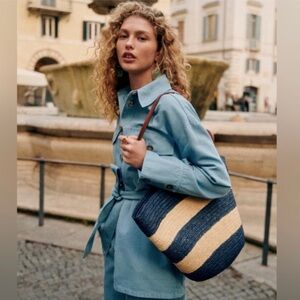 Sezane Marena Jacket Light Blue - Size 12